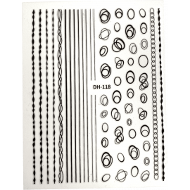 3-Stickers lignes et courbes noires