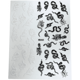 35-Stickers serpents noirs et blancs