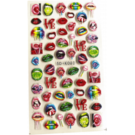 42-Stickers "lips" colorés