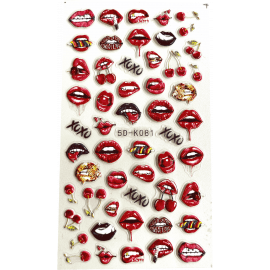 43-Stickers "lips" rouges